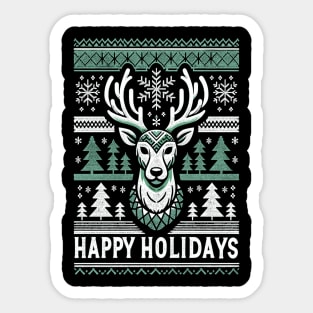 Geometric Reindeer Festive Sticker